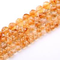 Natürlicher Citrin Perlen, Gelbquarz Perlen, DIY & verschiedene Größen vorhanden & facettierte, gelb, verkauft per ca. 38 cm Strang
