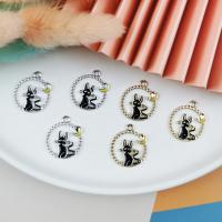 Tibetan Style Enamel Pendants, Cat, plated, DIY, more colors for choice, 20x17mm, Sold By PC
