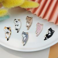 Tibetan Style Enamel Pendants, Cat, gold color plated, DIY, more colors for choice, 25x12mm, Sold By PC