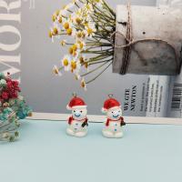 Pendentif de Noël Résine, bonhomme de neige, Conception de Noël & DIY, couleurs mélangées, 19x36mm, Vendu par PC