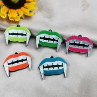 Fashion Halloween Pendant, Resin, Lip, Halloween Design & DIY, more colors for choice, 29x38mm, Sold By PC