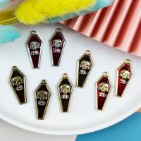 Tibetan Style Enamel Pendants, Skull, plated, DIY, more colors for choice, 31x13mm, Sold By PC