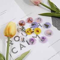 Haarschmuck DIY Ergebnisse, Acryl, mit Getrocknete Blumen, rund, verschiedene Stile für Wahl, keine, 18x18mm, verkauft von PC