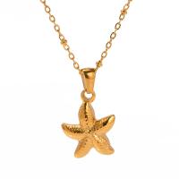 Stainless Steel Jewelry Necklace 304 Stainless Steel with 5.5cm extender chain Star plated fashion jewelry golden Length 41 cm Sold By PC