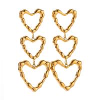 Stainless Steel Drop Earring, 304 Stainless Steel, Heart, plated, fashion jewelry, golden, Sold By Pair