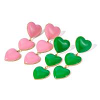 Stainless Steel Drop Earring 304 Stainless Steel Heart plated fashion jewelry & enamel Sold By Pair
