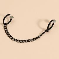 Fashion Earring Cuff and Wraps Brass plated fashion jewelry & for woman black nickel lead & cadmium free .3cm Sold By PC