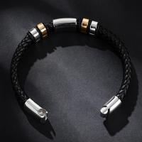 PU Leather Cord Bracelets Zinc Alloy with PU Leather fashion jewelry & for man nickel lead & cadmium free Chain cm Sold By PC
