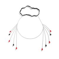 Mosiądz Noga łańcucha, ze Elastyczny sznur & Kryształ, Platerowane w kolorze platyny, biżuteria moda & dla kobiety, długość około 17.7 cal, sprzedane przez PC