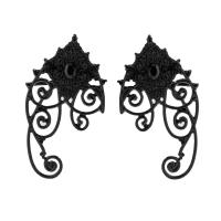 alliage de zinc Enveloppement de boucle d’oreille, peinture, Bijoux d'Halloween & pour femme & creux, noire, 40x70mm, Vendu par paire