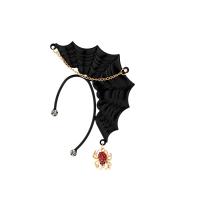 Iron Earring Wrap, with Tibetan Style, Bat, plated, Halloween Jewelry Gift & for woman & with rhinestone, 70x110mm, Sold By PC
