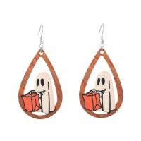 Wood Earring, Halloween Design & fashion jewelry & different styles for choice & for woman, Sold By Pair