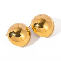 Brincos de garanhão de aço inoxidável, Aço inoxidável 304, joias de moda & para mulher, dourado, 27mm, vendido por par