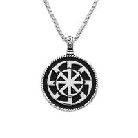 Stainless Steel Jewelry Necklace 304 Stainless Steel Round & for man & enamel Sold By PC