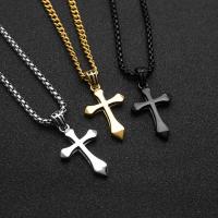 Stainless Steel Jewelry Necklace 304 Stainless Steel Cross plated fashion jewelry & for man Sold By PC
