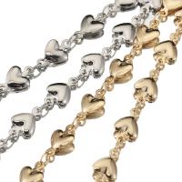 Brass Ball Chain Heart plated DIY nickel lead & cadmium free Sold By Bag