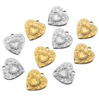 Stainless Steel Heart Pendants 304 Stainless Steel plated DIY 17mm Approx 2mm Sold By Bag
