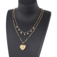 Rustfrit stål smykker halskæde, 304 rustfrit stål, Heart, mode smykker & for kvinde, flere farver til valg, Solgt af PC