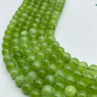 Φυσικό χαλαζία κοσμήματα χάντρες, Γύρος, γυαλισμένο, DIY & διαφορετικό μέγεθος για την επιλογή, πράσινος, Sold Per Περίπου 38 cm Strand
