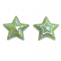 Plated Acrylic Beads, Star, UV plating, DIY, more colors for choice, 24x12mm, Approx 100PCs/Bag, Sold By Bag