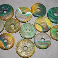 Natuurlijke Tibetaanse Agaat Dzi Beads, Donut, DIY, Willekeurige kleur, 48x10mm, Verkocht door PC