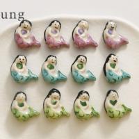Porcelain Jewelry Beads, Mermaid, DIY, more colors for choice, 16x20mm, Sold By PC