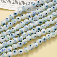 Perles murano faites à la main , chalumeau, Rond, vernis au four, DIY, blanc, 9x9mm, Vendu par PC