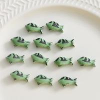 Porcelain Jewelry Beads Fish DIY green Sold By PC