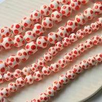 Porcelain Jewelry Beads, Round, DIY & different size for choice, orange, Sold By Strand