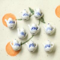 Porcelain Jewelry Beads, Teapot, DIY, white, 18x17mm, Sold By PC