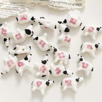 Perles murano faites à la main , chalumeau, chien, DIY, blanc, 24x16mm, Vendu par PC