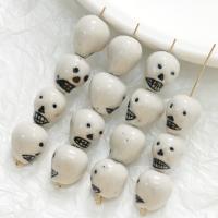 Perles bijoux en porcelaine, DIY, blanc, 15x16mm, Vendu par PC