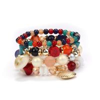Glass Beads Bracelet with Plastic & Zinc Alloy & Acrylic Shell fashion jewelry & Unisex Sold By Set