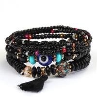 Glass Beads Bracelet with Plastic & Zinc Alloy & Acrylic 5 pieces & fashion jewelry & Unisex Sold By Set