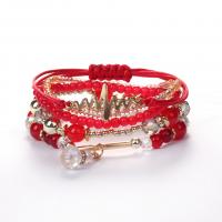 Glass Beads Bracelet with Nylon Cord & Plastic & Zinc Alloy & Acrylic 5 pieces & fashion jewelry & Unisex Sold By Set