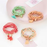 Acrylic Bracelets, with Seedbead, plated, fashion jewelry & multilayer & for woman, more colors for choice, Length:Approx 18 cm, Sold By PC