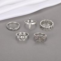 Zinc Alloy Ring Set plated 5 pieces & fashion jewelry & for woman nickel lead & cadmium free Sold By PC