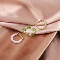 Zinc Alloy Finger Ring with Seedbead & Plastic Pearl handmade three pieces & fashion jewelry & for woman nickel lead & cadmium free Sold By Set