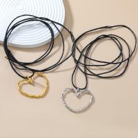 Zinklegierung Schmuck Halskette, mit Wachsschnur, Herz, plattiert, Modeschmuck & für Frau, keine, frei von Nickel, Blei & Kadmium, Länge:ca. 140.2 cm, verkauft von PC