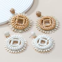 Earring Jewelry Rafidah Grass with Rattan Round fashion jewelry & for woman nickel lead & cadmium free Sold By Pair