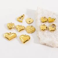 Stainless Steel Heart Pendants, 304 Stainless Steel, plated, DIY & different styles for choice, gold, Sold By PC