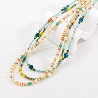 Edelstahl Schmuck Halskette, 304 Edelstahl, mit Naturstein & Kristall, plattiert, verschiedene Stile für Wahl & für Frau, keine, verkauft von PC