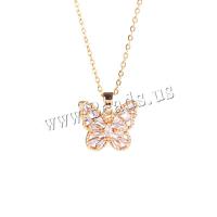 Cubic Zircon Micro Pave Brass Necklace, with 304 Stainless Steel, with 5CM extender chain, plated, different styles for choice & micro pave cubic zirconia & for woman, more colors for choice, Length:Approx 45 cm, Sold By PC