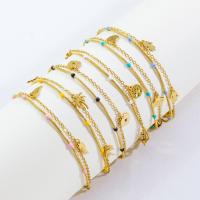 Stainless Steel Jewelry Bracelet, 304 Stainless Steel, with 3CM extender chain, plated, different styles for choice & for woman & enamel, gold, Length:Approx 17 cm, Sold By PC