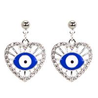 Zinc Alloy Drop Earring plated & for woman & enamel & with rhinestone & hollow Sold By Pair