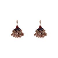 Crystal Drop Earring with Zinc Alloy gold color plated fashion jewelry & for woman & with rhinestone Sold By Pair
