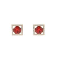 Zinc Alloy Stud Earring Square plated for woman & with rhinestone & hollow Sold By Pair