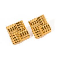 Stainless Steel Stud Earrings 304 Stainless Steel 18K gold plated fashion jewelry & for woman golden 29.70mm Sold By PC