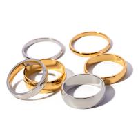 Stainless Steel Finger Ring 304 Stainless Steel Vacuum Ion Plating fashion jewelry & for woman inner diameter 17.3mm Sold By PC
