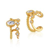 Fashion Earring Cuff and Wraps Brass 18K gold plated fashion jewelry & micro pave cubic zirconia & for woman golden nickel lead & cadmium free Sold By Pair
